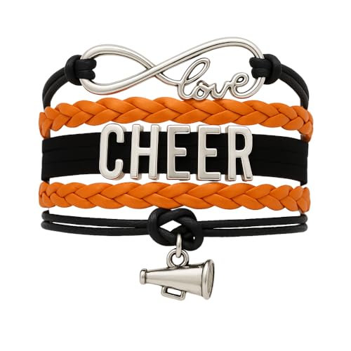 Infinity Collection - Cheer Charm Bracelet - Infinity Love Adjustable Jewelry in Team Colors, Cheer Jewelry and Accessories, Gift for Cheerleaders and Teams - Image 1