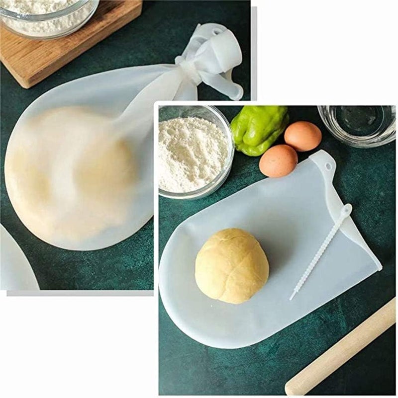 SIMESTICH SIMESTICH 1 Pcs Silicone Hair Bag Flour Mixing Bag Flour Mixer Bag kneading Dough Bag Kitchen Preservation Bag Cookie Dough Bread Baking pan Kitchen Supplies Biscuit Pastry White  - Image 3