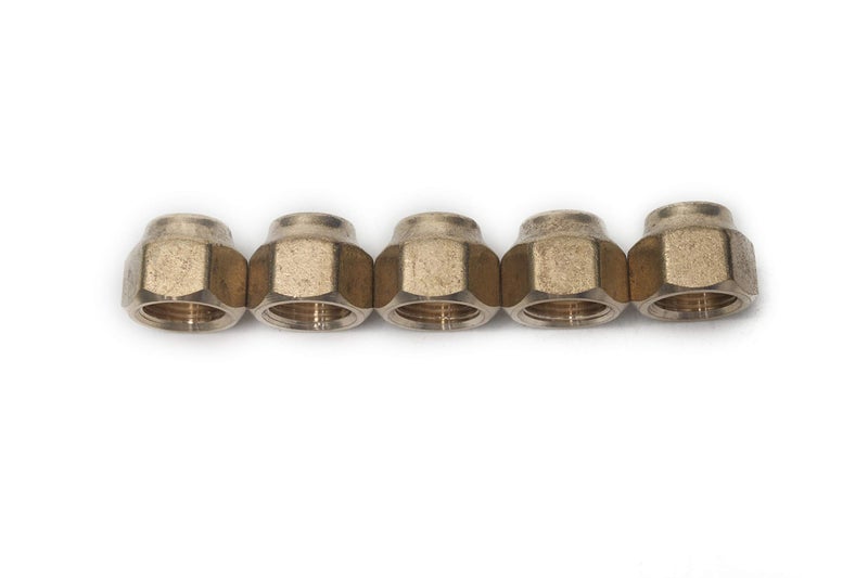 LTWFITTING Brass 3/8" OD Flare Short Forged Nut,Brass Flare Tube Fitting(Pack of 5) - Image 3