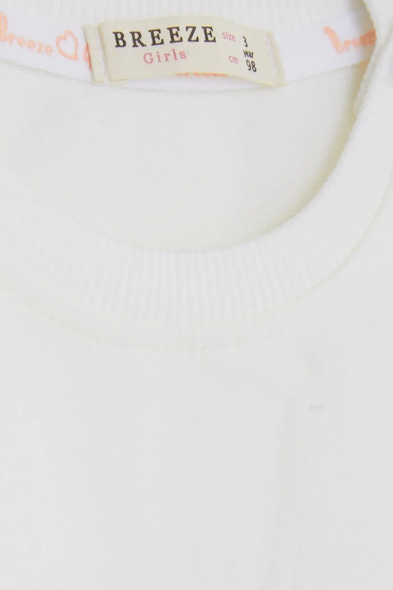 Breeze Girl's Sweatshirt Girl Printed 1.5-5 Years, Ecru