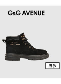 G&G AVENUE Mens Boots Casual Men Martin Boots Casual Handmade Winter Leather Shoes Men Outdoor Ankle Boots Martin Boots  - Image 1