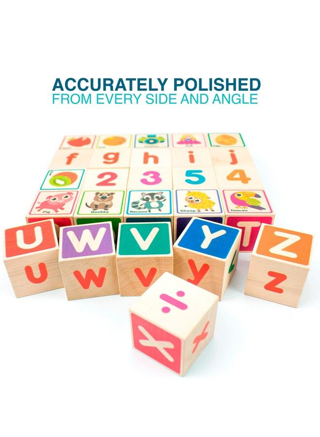 quokka Wooden Blocks For Toddlers 13 26 Abc Learning Baby Blocks For Kids 35 Year Olds Stacking Alphabet Wood Toys For 24 Yo Educational With Letters Numbers - Image 3