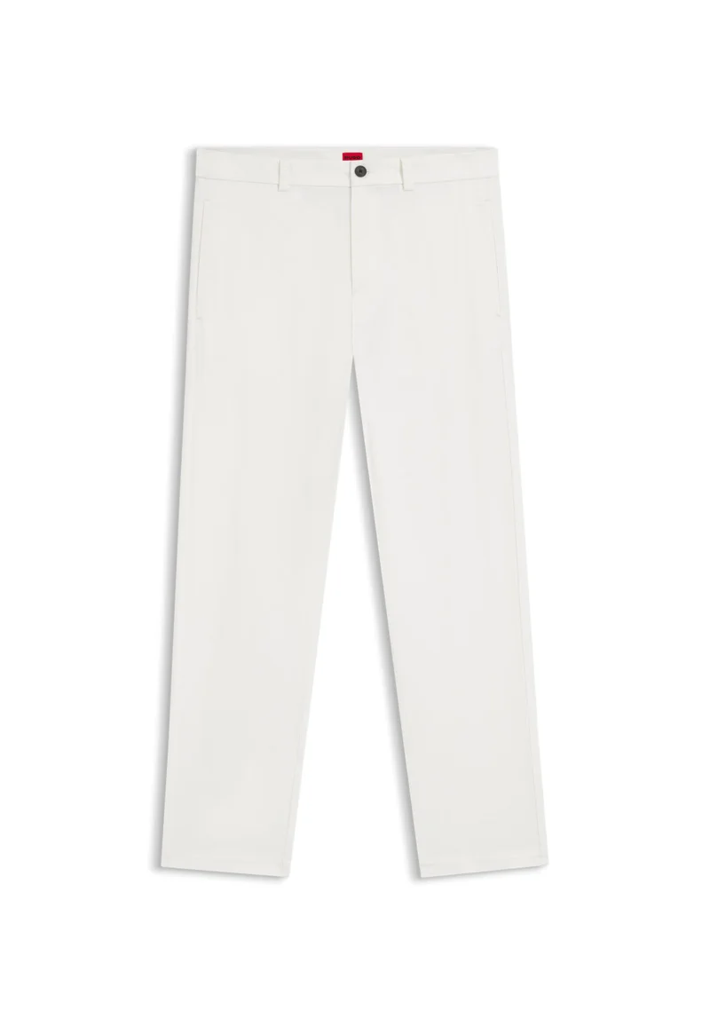 HUGO Natural Slim-fit trousers in stretch-cotton gabardine for Men | Best Price UAE