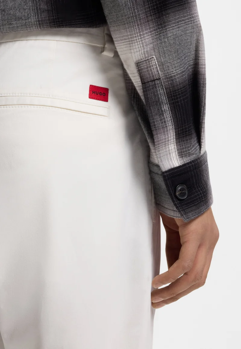 HUGO Natural Slim-fit trousers in stretch-cotton gabardine for Men | Best Price UAE