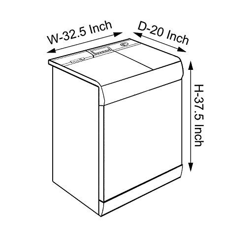 Lithara PVC Top Load Semi Automatic Washing Machine Cover for 7 Kg, 7.2 Kg, 7.5 Kg, 8 Kg | Size : 58.4 x 58.4 x 88.9 Cm | (Multicolor) - Image 5
