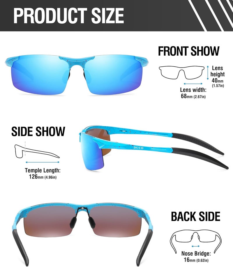 Duco Mens Sports Polarized Sunglasses UV Protection Sunglasses for Men 8177s - Image 3