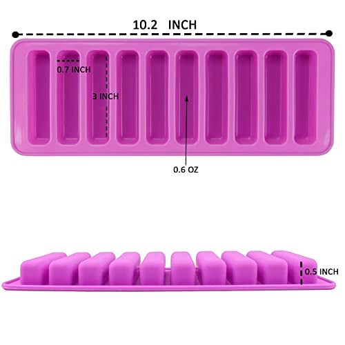 Minchsrin Silicone Ladyfingers mold Chocolate molds Non-Stick For Cookies Candy Crayon Candle Soap Ice Cube Tray Set of 2 (purple) - Image 2
