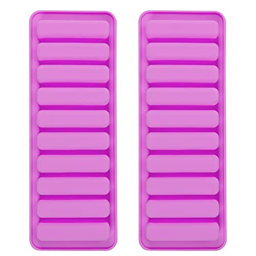 Minchsrin Silicone Ladyfingers mold Chocolate molds Non-Stick For Cookies Candy Crayon Candle Soap Ice Cube Tray Set of 2 (purple) - Image 1