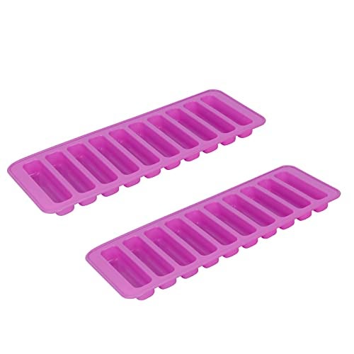 Minchsrin Silicone Ladyfingers mold Chocolate molds Non-Stick For Cookies Candy Crayon Candle Soap Ice Cube Tray Set of 2 (purple) - Image 5