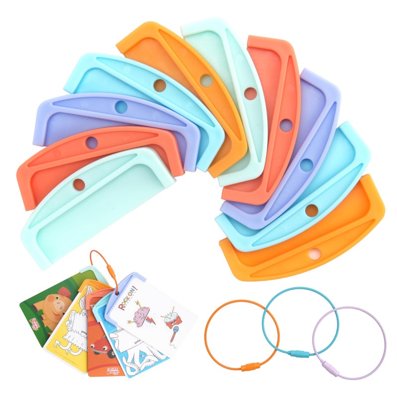 Viotiin 10 Pcs Reusable Plastic Card Holders for Yoto Cards with 3 Ring Loops, Portable Card Holder for Yoto Mini Player Audio Cards, Kids Travel Carrier, Yoto Accessory Organizer Storage Set - Image 1