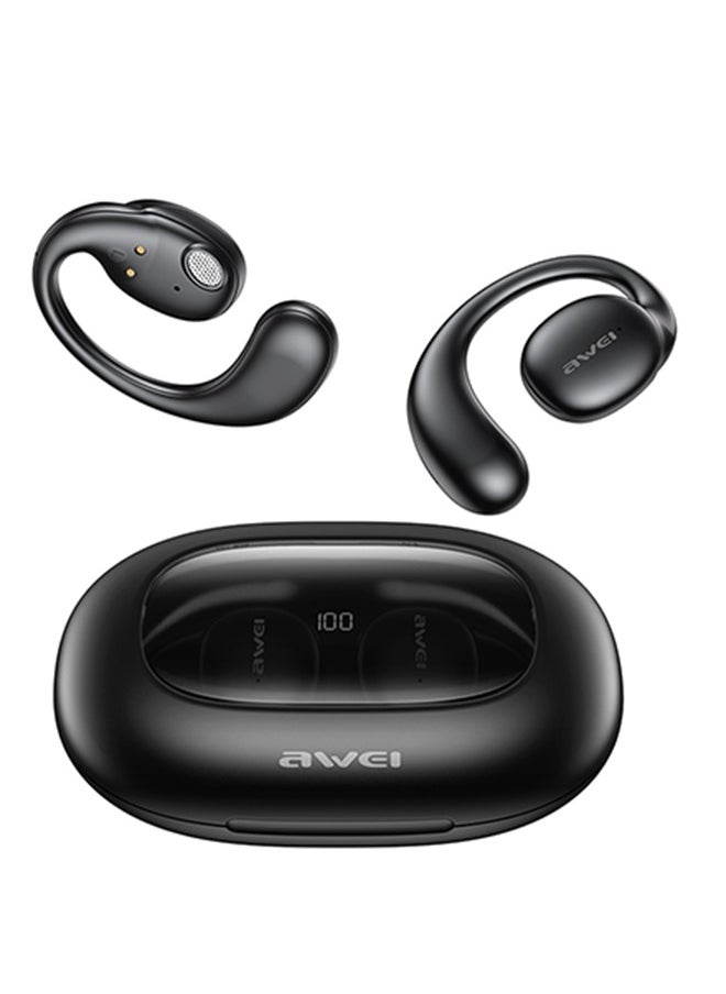 Awei - Bluetooth Headphones, Big Bass True Wireless Headphones with Bluetooth 5.4/18 Hour Playback Function/17 Hour Talk/1.5 Hour Quick Charge Time/10 Meter Transmission Distance/High Fidelity Sound, Sensorless Wear, Black - Image 1
