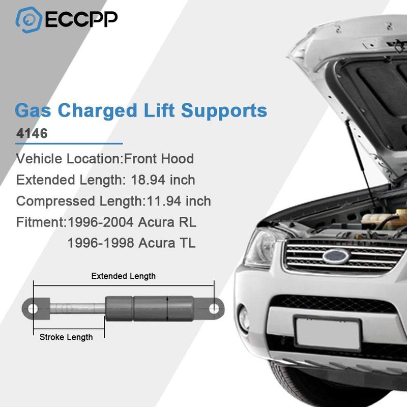 ECCPP Lift Support Front Hood Replacement Struts Gas Springs for Acura RL and TL (Set of 2) - Image 2