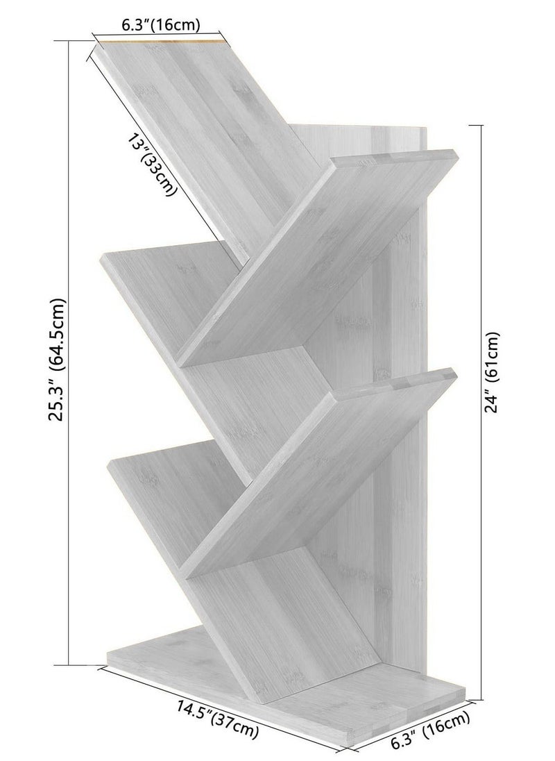 Home Gallery Tree Bookshelf 4-Tier Book Rack natural wood  - Image 2
