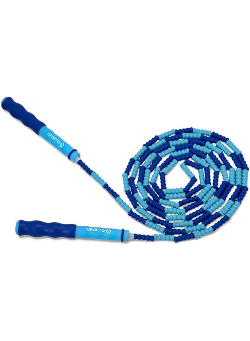 SportQ 230cm Colorful Beads Skipping Rope – Comfortable Non-Slip Handles, Durable Nylon Rope for Training and Fitness for Kids and Adults - Image 1