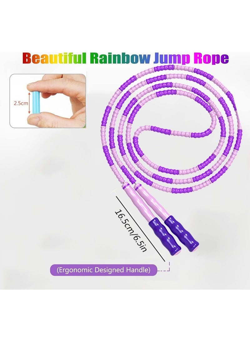 SportQ 230cm Colorful Beads Skipping Rope – Comfortable Non-Slip Handles, Durable Nylon Rope for Training and Fitness for Kids and Adults - Image 4