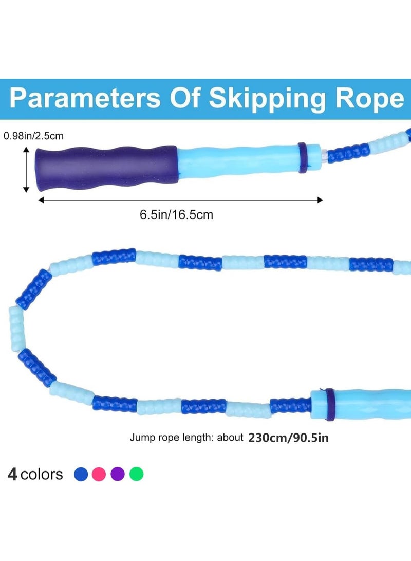 SportQ 230cm Colorful Beads Skipping Rope – Comfortable Non-Slip Handles, Durable Nylon Rope for Training and Fitness for Kids and Adults - Image 3