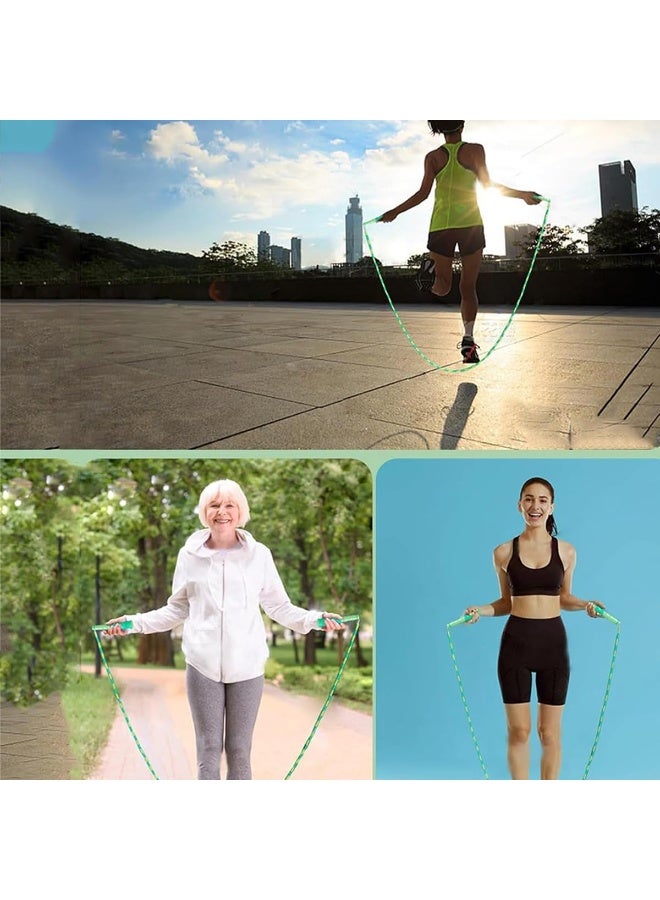 SportQ 230cm Colorful Beads Skipping Rope – Comfortable Non-Slip Handles, Durable Nylon Rope for Training and Fitness for Kids and Adults - Image 2