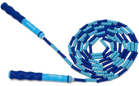 SportQ  Colorful Beads Skipping Rope – Comfortable Non-Slip Handles, Durable Nylon Rope for Training and Fitness for Kids and Adults