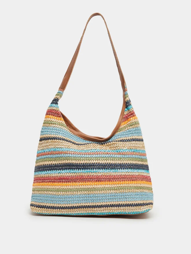 Styli Styli Color Block Knitted Shoulder Bag