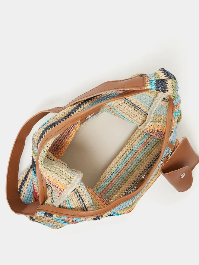 Styli Styli Color Block Knitted Shoulder Bag
