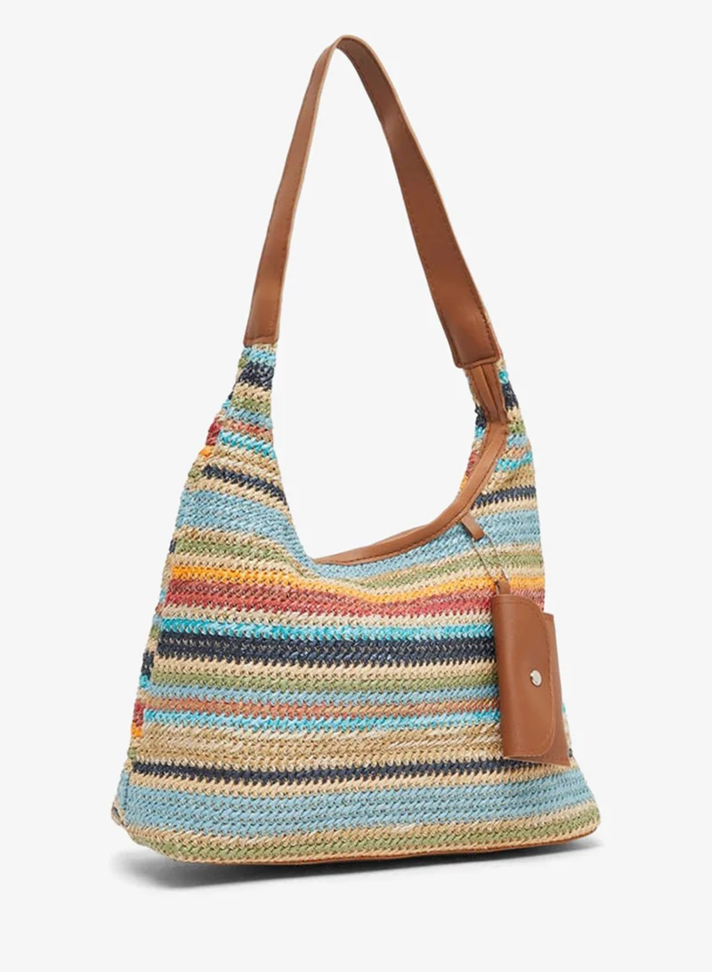 Styli Styli Color Block Knitted Shoulder Bag