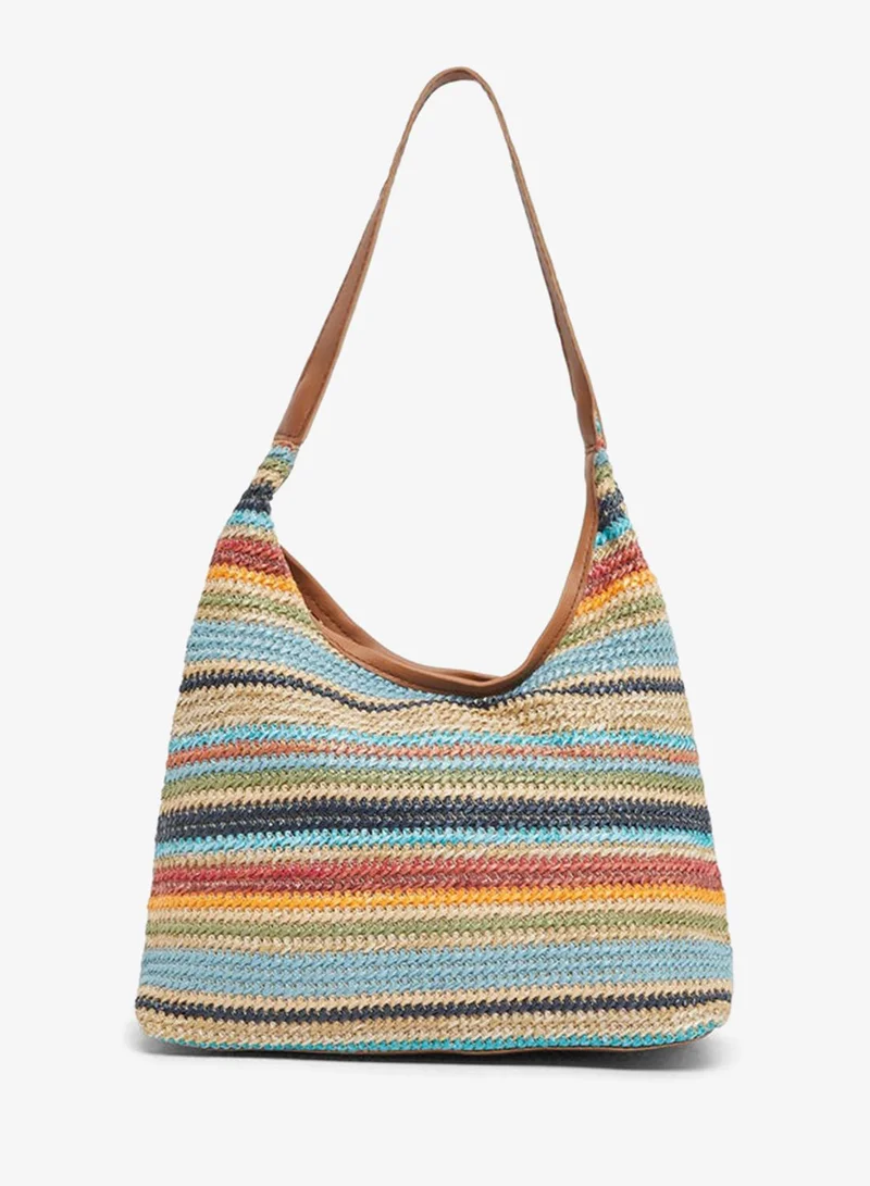 Styli Styli Color Block Knitted Shoulder Bag