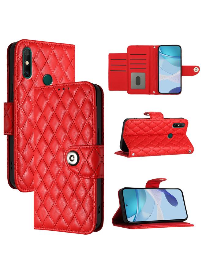 Zaboon Case For Huawei P smart 2021 Rhombic Texture Flip Leather Phone Case with Lanyard - Image 1
