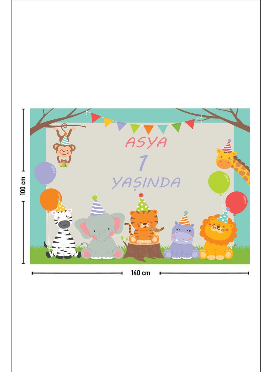 Personalized Girl Name Animals Safari Concept Birthday Party Wall Covering Wall Carpet - pzsku/ZB318C22EC4ED58CDF785Z/45/_/1726654707/d3d538a1-e517-4192-9cf8-d12a5a6d8849