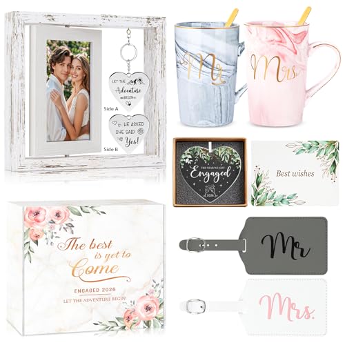 HELORAY Engagement Unique Gifts for Couples Wedding Registry Gifts Ideas for Bride To Be Bridal Shower Present Marriage Mr and Mrs Bachelorette Gift for Bride Newly Wed Essentials Must Haves - Image 1