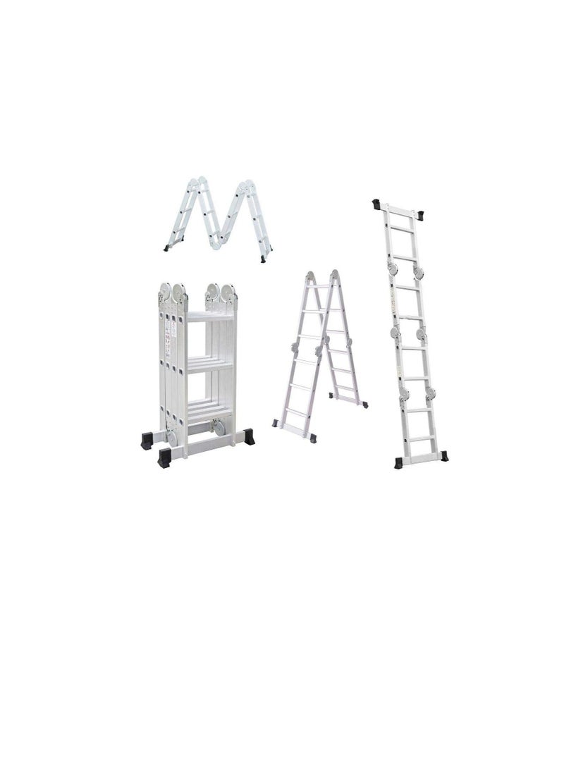 Genuine Factory Multi Purpose 4x3 x 3.7m Foldable Aluminium Ladder 12 Rungs - Image 2