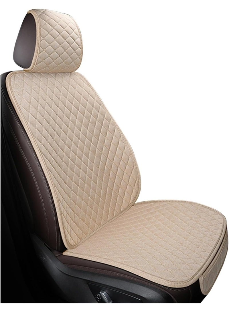 Faux Linen Car Seat Cover for Cars - Durable & Non-Slip - Front Car Seat Protector Covers for Most Automotive, Vans, SUVs, Trucks - 1 Unit - Image 1