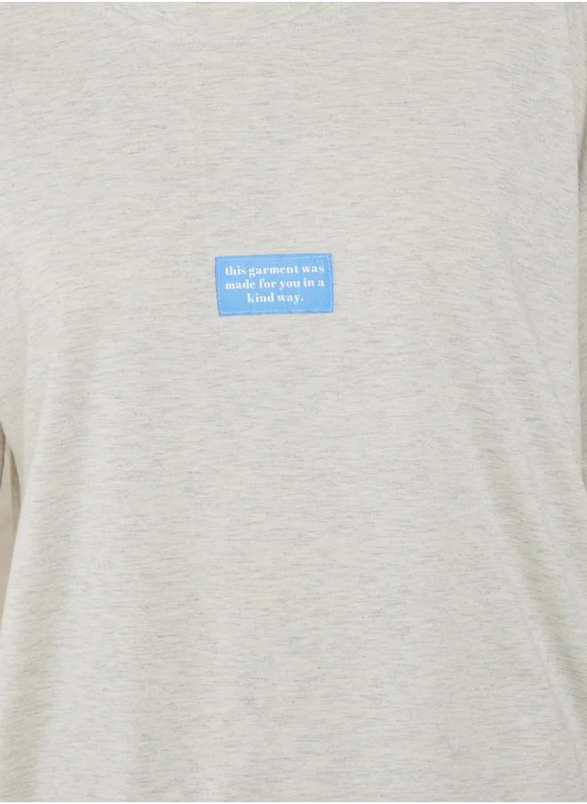 ستايلي Drop Shoulder Patch Detail T-Shirt & Pyjama Set