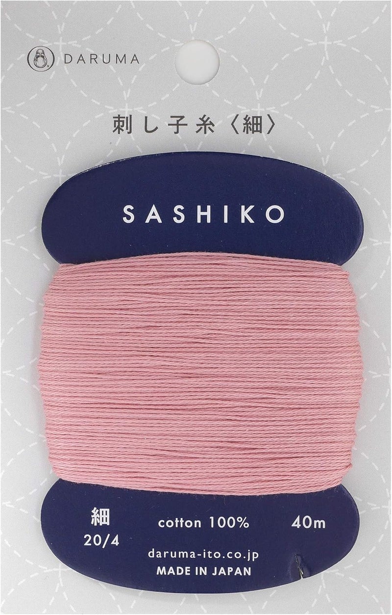 Daruma Sashiko Thread Thinner Weight 40m Col. 211"Greyish Pink Japanese Embroidery & Quilting by Yokota - Image 2