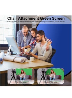 Generic 100 x 150cm Portable Screen Backdrop Blue Green 2-in-1 Collapsible Green Screen Kit w/Carrying Case for Studio Photography/Streaming/Gaming Video Conference Live Stream  - Image 5