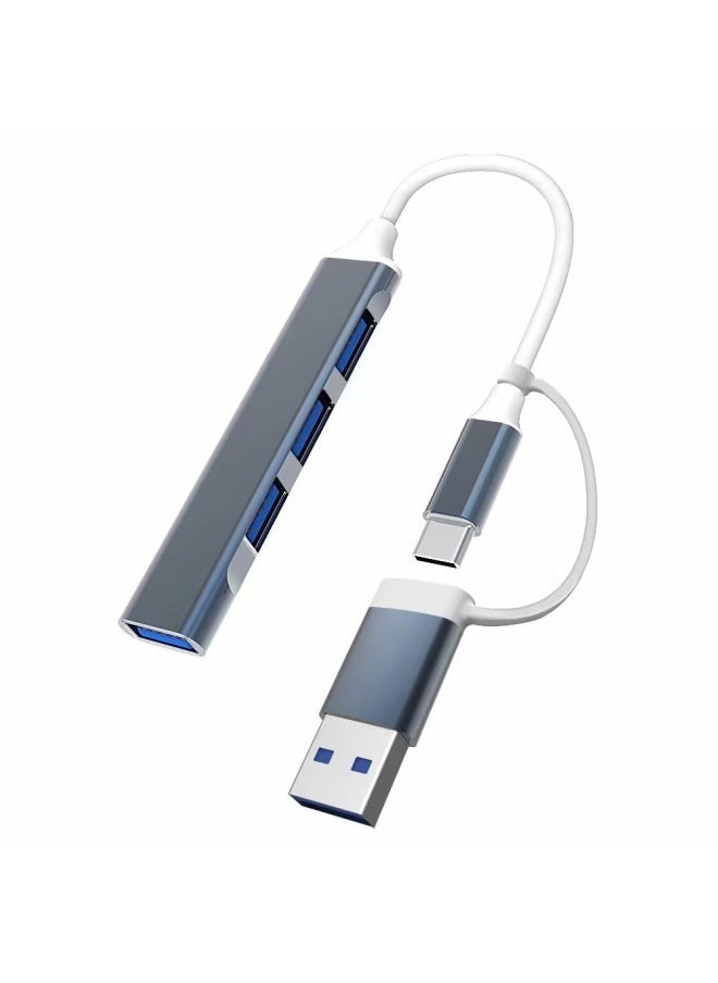 TYPE-C Extender USB Four-in-one HUB HUB Expansion Dock One-to-four Splitter Mobile Phone Docking Station-Number Of Interfaces:Single Type-c To 4usb Female Silver 3.0 - Image 2