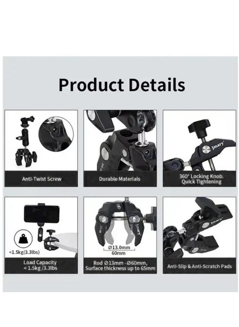 Jmary JMARY SR-56 Aluminum Handlebar Crab Clamp Magic Arm Rod Mount  - Image 4