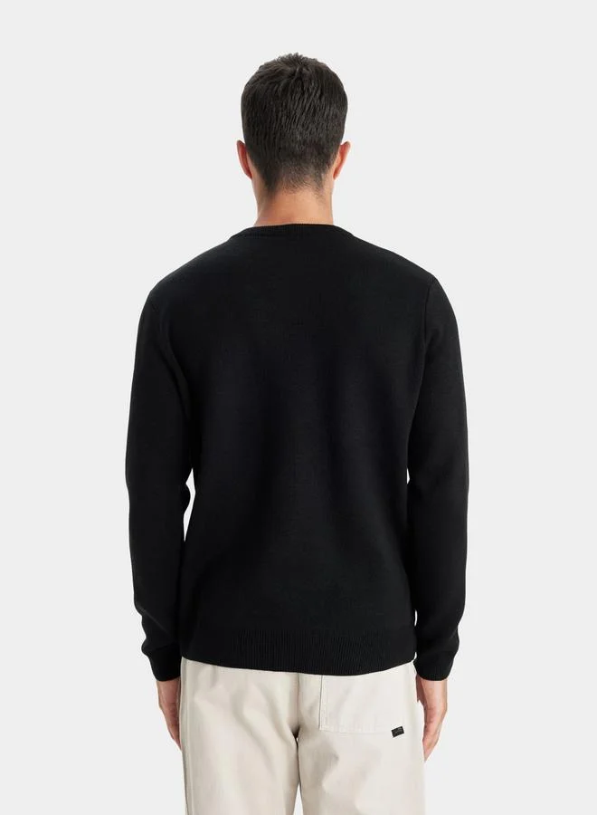 DeFacto DeFacto Regular Fit Round Neck Knit Sweater