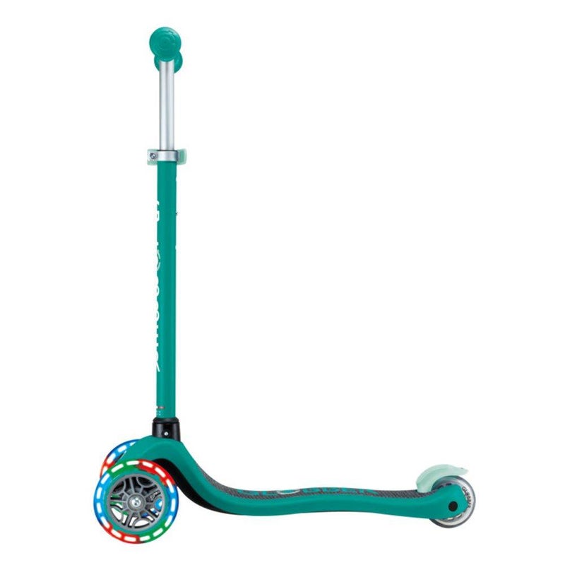Globber Primo Lights Foldable 3-Wheel Kick Scooter (Emerald Green)