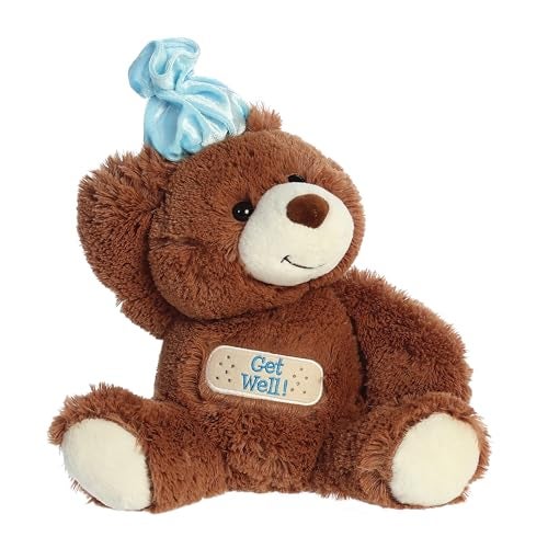 Aurora Snuggly Get Well Bear Stuffed Animal Comforting Companions for Imaginative Play Perfect for Kids Adults Birthdays and Anniversaries Brown 10 Inches - Image 1