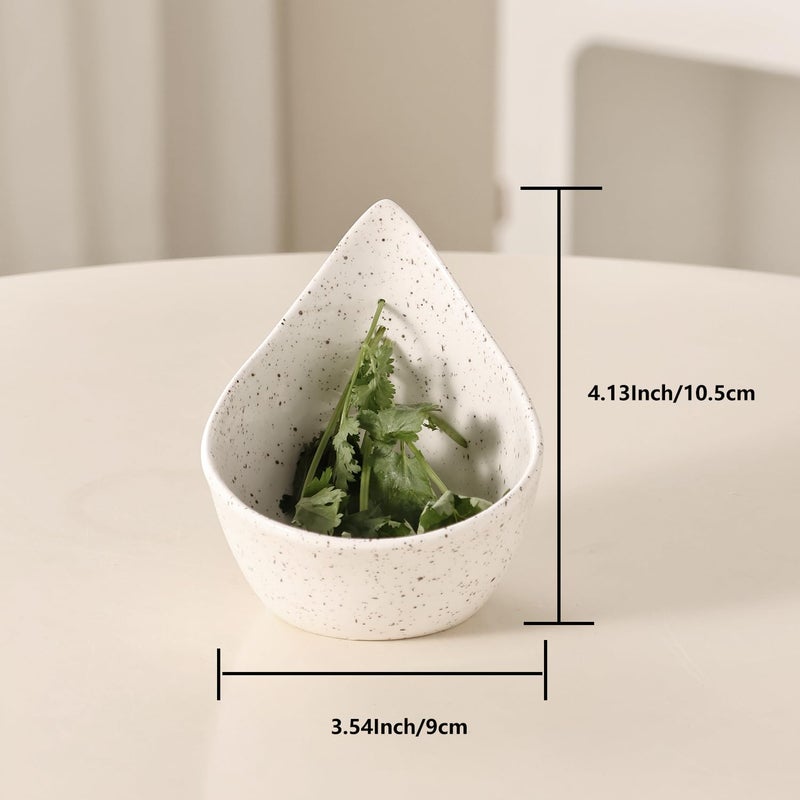 Dneuoir Herb Stripper Bowl, Ceramic Herb Peeling Bowl, Kitchen Herbs Leaf Stripping Tool, Pottery Herb Peeler for Kale, Thyme, Basil, Rosemary Stripper (White) - Image 5