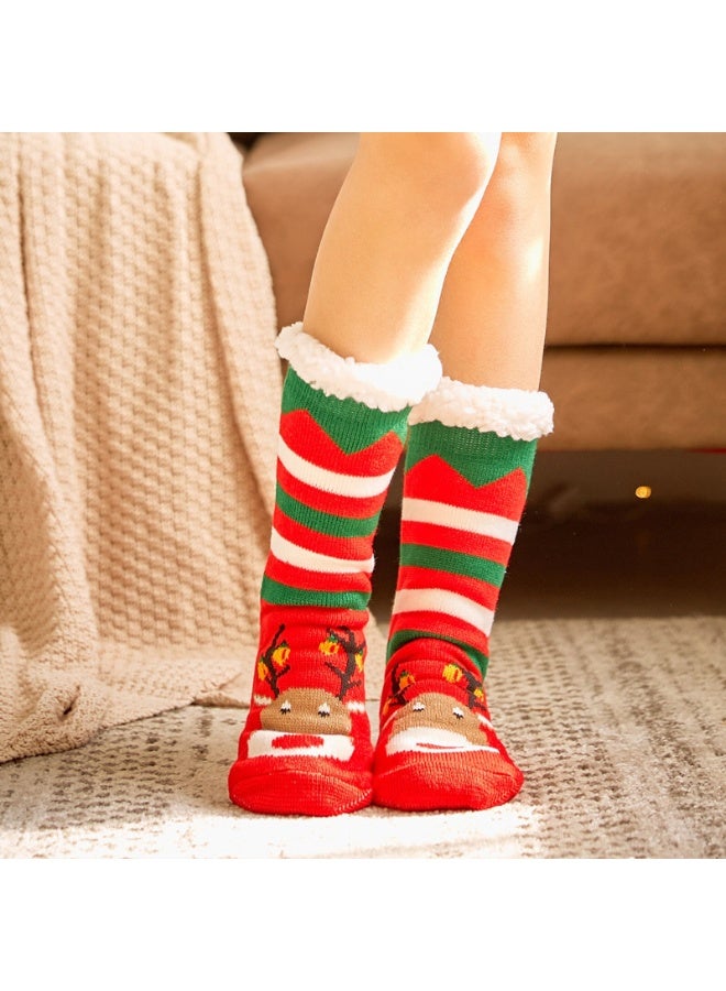 إسكدنيا عيد الميلاد النساء غامضة الحذاء الجوارب الصوف سميكة دافئة الحذاء الجوارب