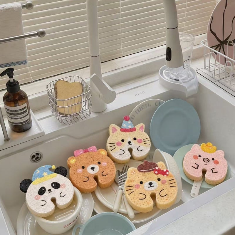 Wood Pulp Sponge Dish Scrubber Kitchen Cleaning Tool - Image 3