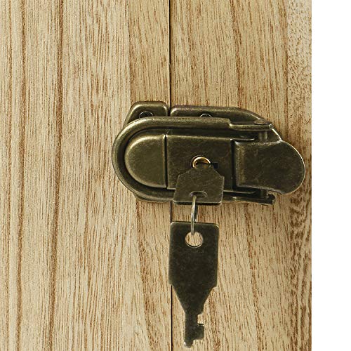 Ikee Design Wall Mounted Collectible Display Shelves Case Shadow Box with a Lock and Key and Tempered Glass Top for Displaying Your Valuable and Collection, 12.2 W x 5.4 D x 16.1 H in, Oak Color - Image 4
