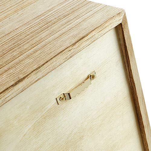 Ikee Design Wall Mounted Collectible Display Shelves Case Shadow Box with a Lock and Key and Tempered Glass Top for Displaying Your Valuable and Collection, 12.2 W x 5.4 D x 16.1 H in, Oak Color - Image 5