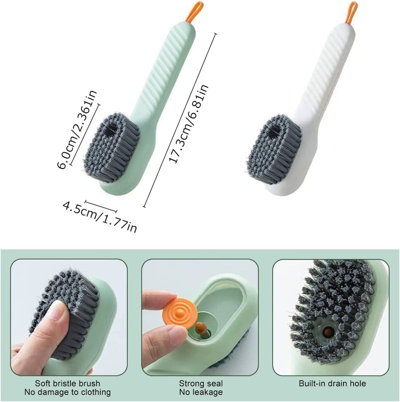 Clefairy 2 PCS Multifunctional Shoe Brush with Liquid Box,Long Handle Automatic Liquid Adding Cleaning Brush-Household Soft Bristle Cleaning Brush, Household Cleaning Brush Clothes Tools - Image 4