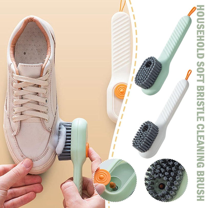 Clefairy 2 PCS Multifunctional Shoe Brush with Liquid Box,Long Handle Automatic Liquid Adding Cleaning Brush-Household Soft Bristle Cleaning Brush, Household Cleaning Brush Clothes Tools - Image 3