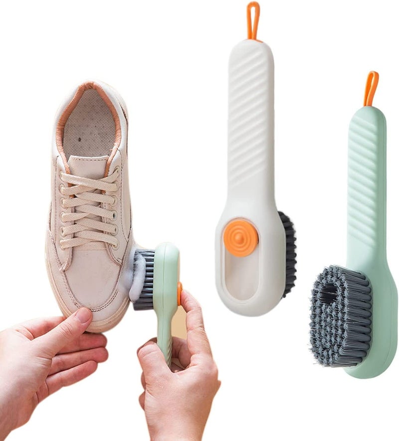 Clefairy 2 PCS Multifunctional Shoe Brush with Liquid Box,Long Handle Automatic Liquid Adding Cleaning Brush-Household Soft Bristle Cleaning Brush, Household Cleaning Brush Clothes Tools - Image 1