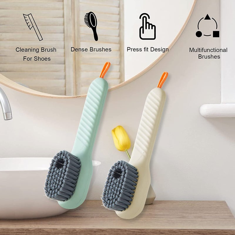 Clefairy 2 PCS Multifunctional Shoe Brush with Liquid Box,Long Handle Automatic Liquid Adding Cleaning Brush-Household Soft Bristle Cleaning Brush, Household Cleaning Brush Clothes Tools - Image 2