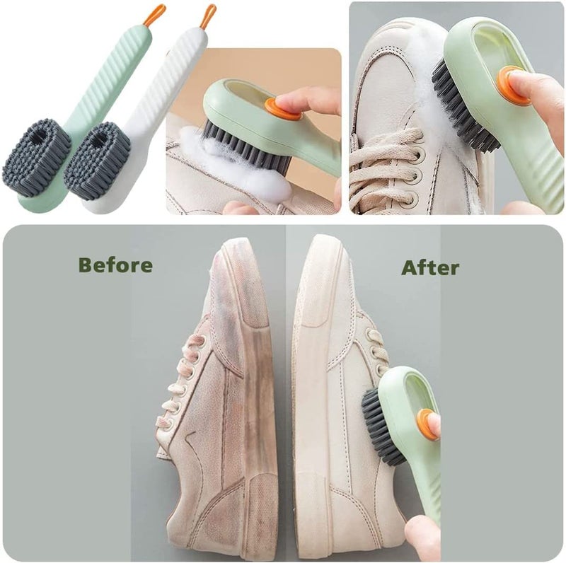 Clefairy 2 PCS Multifunctional Shoe Brush with Liquid Box,Long Handle Automatic Liquid Adding Cleaning Brush-Household Soft Bristle Cleaning Brush, Household Cleaning Brush Clothes Tools - Image 5