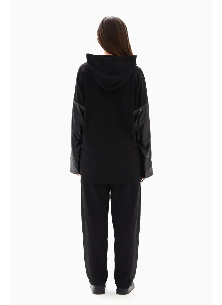 Wecre8 Black Set of Edgy Hoodie and Pants By WECRE8